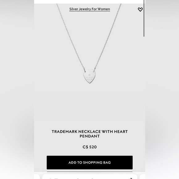 GUCCI TRADEMARK NECKLACE WITH HEART PENDANT - Picture 2 of 7